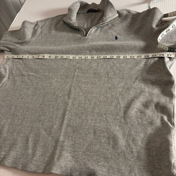 Ralph Lauren Polo Classic Quarter-Zip Sweater Gray Heather Casual Pullover - Picture 7 of 8